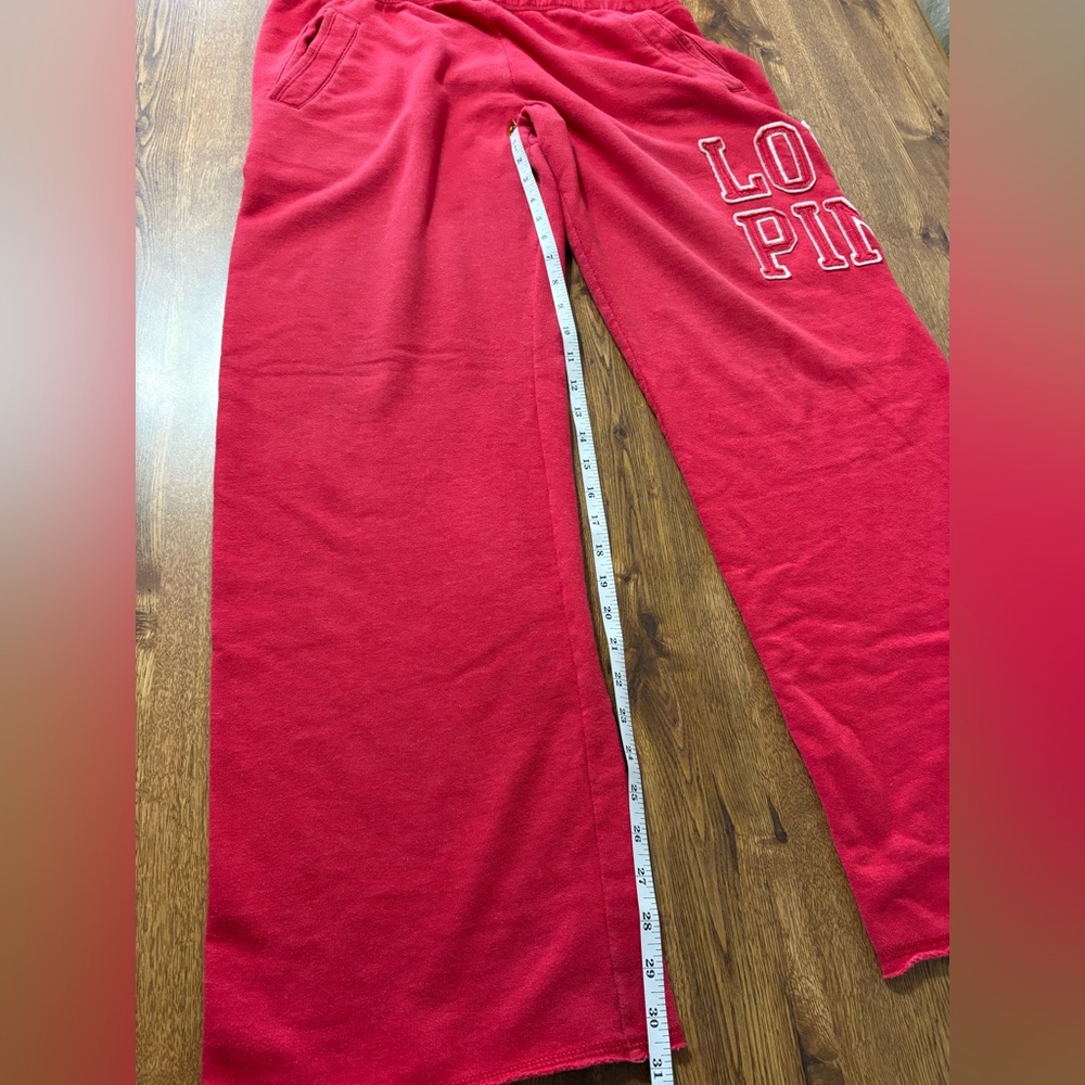 Vintage Victoria’s Secret “PINK” Wide-Leg RED Boyfriend Style Sweatpants Small - Picture 7 of 10